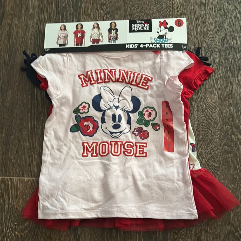 Disney Minnie Mouse Girls' T-Shirt Set 4 pack